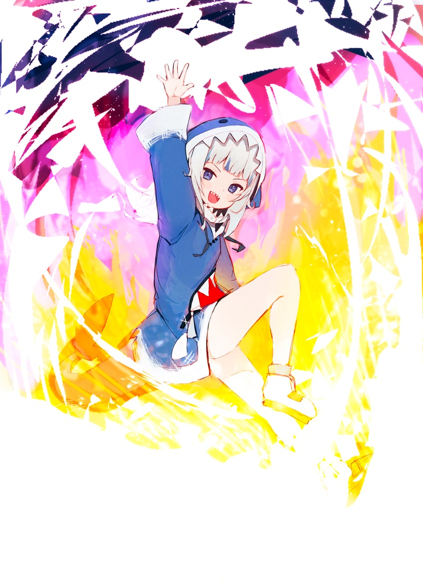 gawr gura (hololive and 1 more) drawn by punished_pigeon