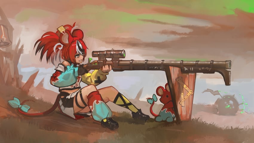 hakos baelz, mr. squeaks, and skaven (hololive and 2 more) drawn by paintrfiend