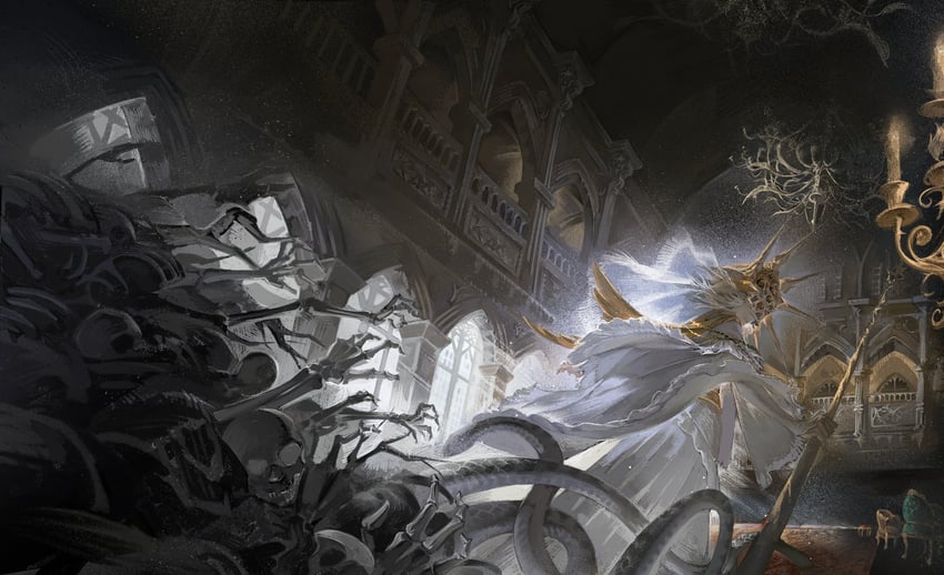 dark sun gwyndolin (dark souls and 1 more) drawn by kwiaty_k