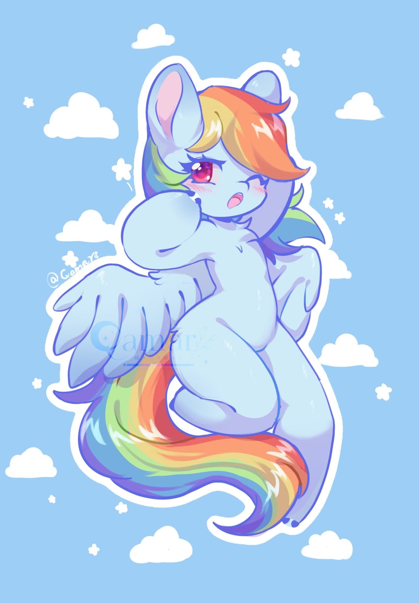 rainbow dash (my little pony and 1 more) drawn by qamar