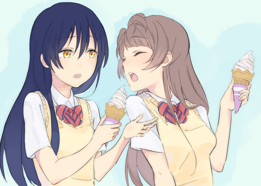 sonoda umi and minami kotori (love live! and 1 more) drawn by funinki_(evota)