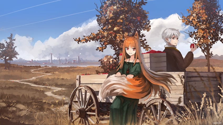 holo and craft lawrence (spice and wolf) drawn by advarcher