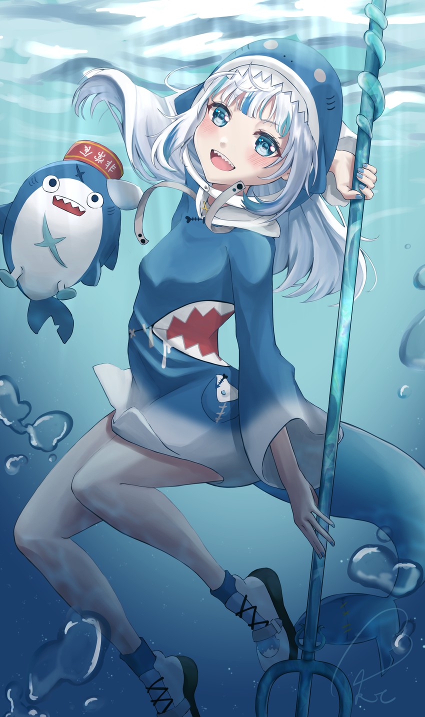 gawr gura (hololive and 1 more) drawn by okoto0723