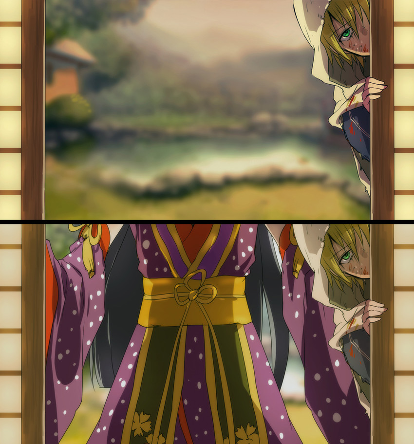 yamanbagiri kunihiro and jirou tachi (touken ranbu) drawn by nuriko-kun
