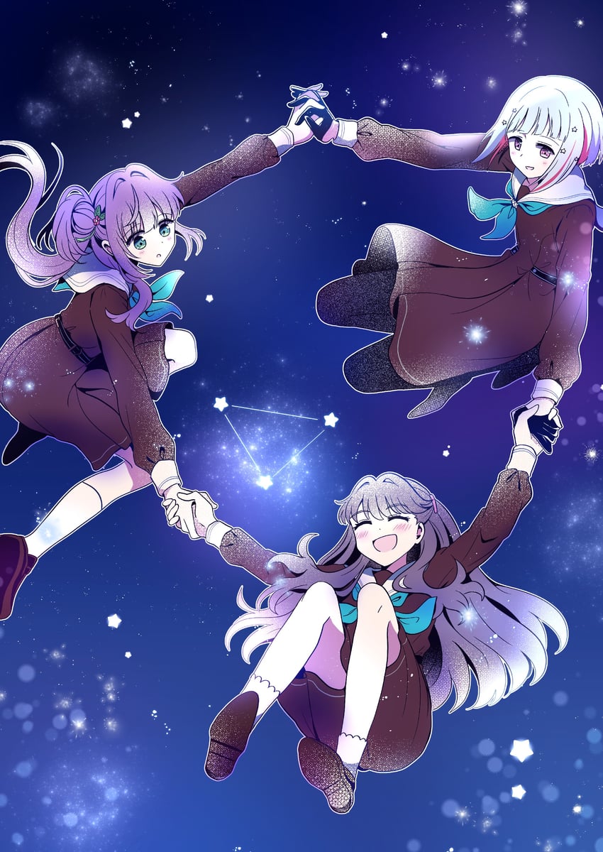 fujishima megumi, otomune kozue, and yugiri tsuzuri (love live! and 1 more) drawn by watage_modoki