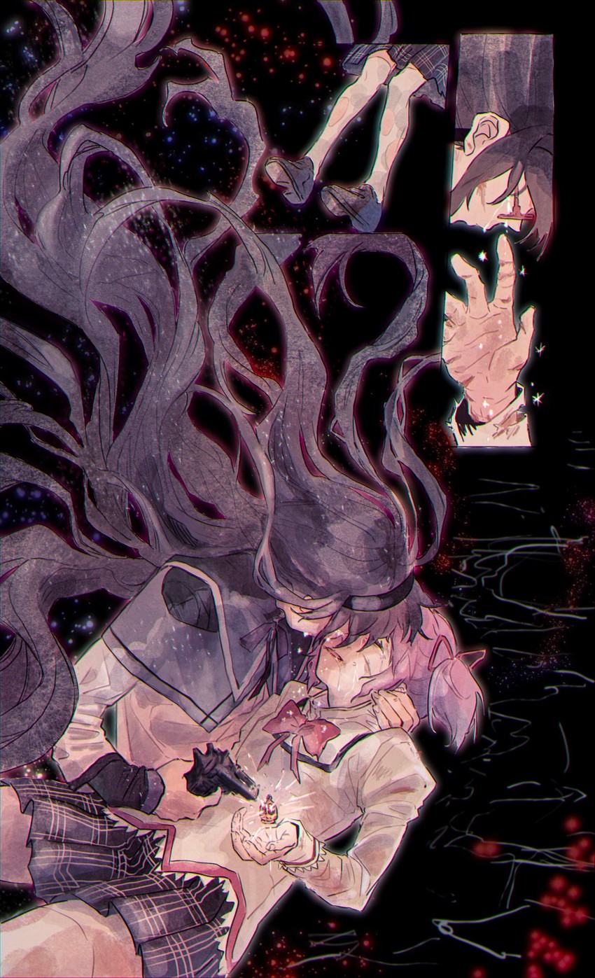 akemi homura and kaname madoka (mahou shoujo madoka magica) drawn by koyomania