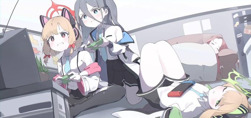 aris, momoi, midori, and yuzu (blue archive) drawn by bullet_(bullet0701)