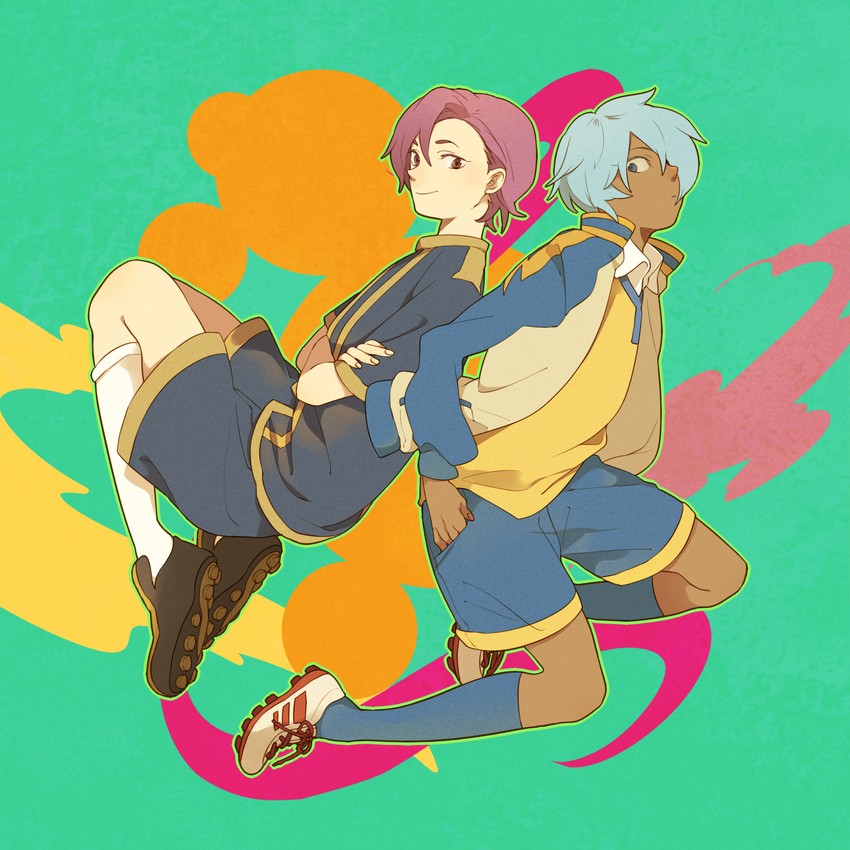 kurama norihito and minamisawa atsushi (inazuma eleven and 1 more) drawn by marui_happa