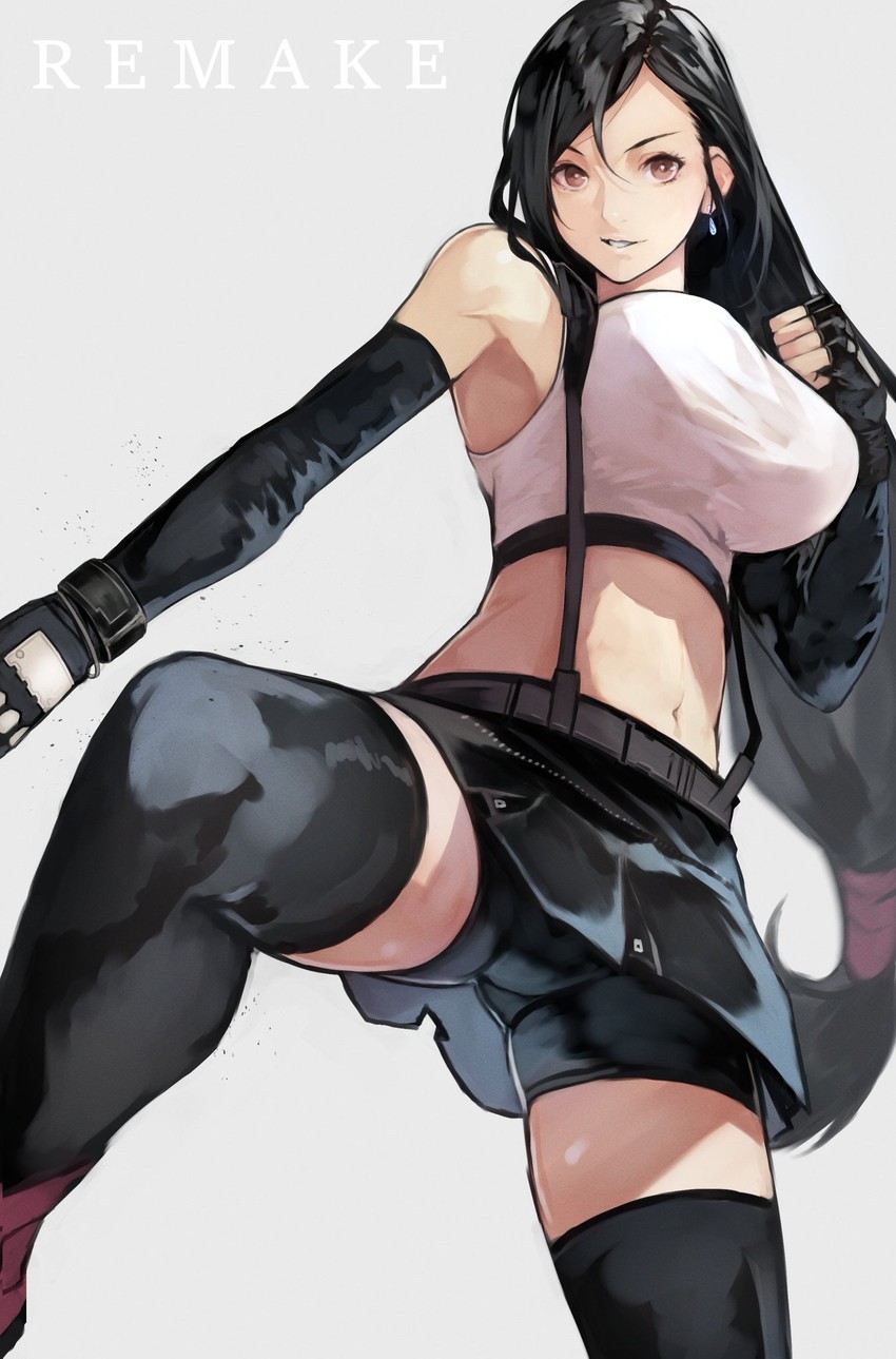 tifa lockhart (final fantasy and 2 more) drawn by yoshio_(55level)