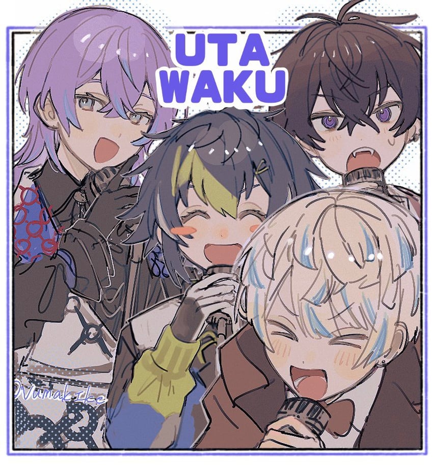 hoshirube sho, saiki ittetsu, hibachi mana, and inami rai (nijisanji) drawn by vumakuike