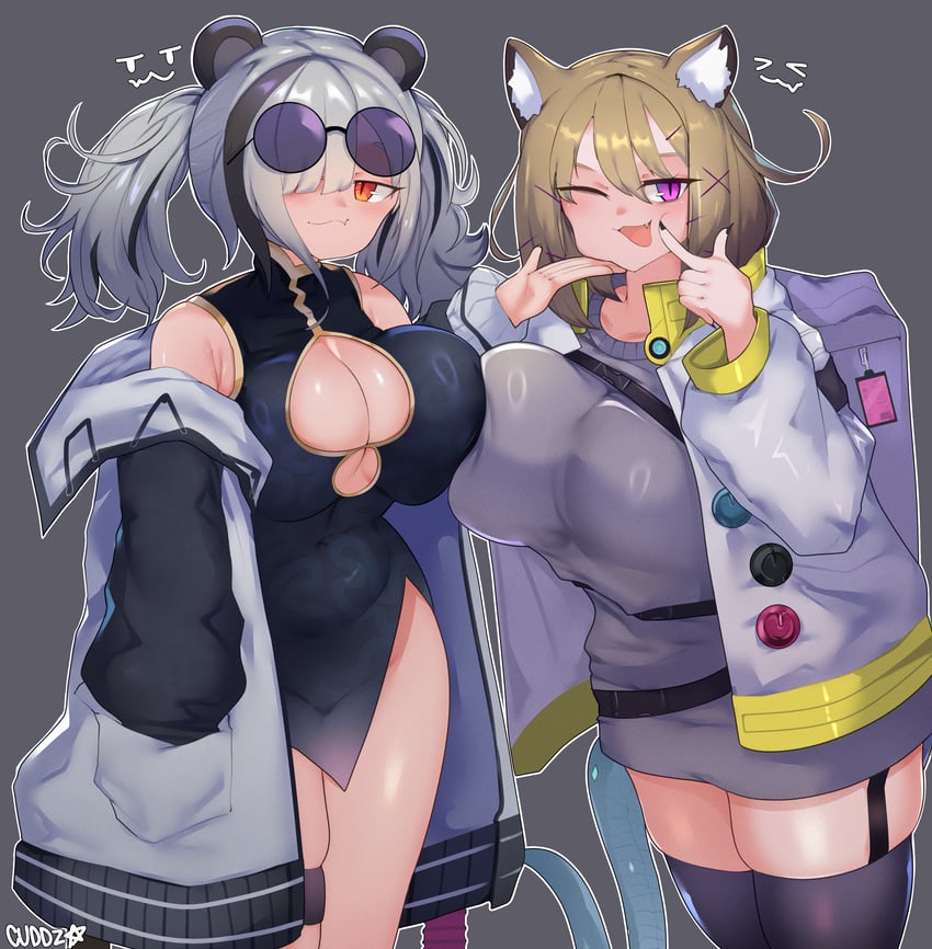 utage and feater (arknights) drawn by cuddz
