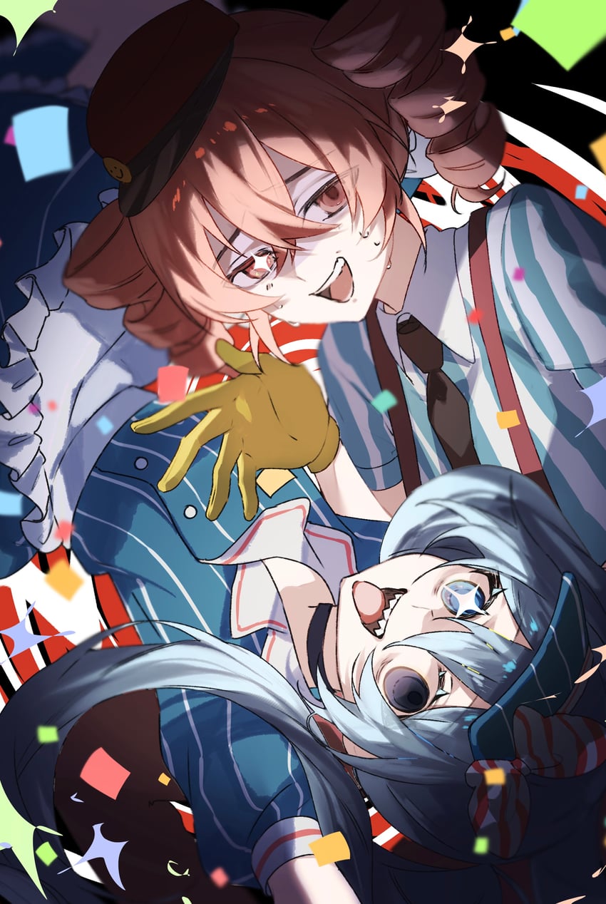 hatsune miku and kasane teto (vocaloid and 2 more) drawn by un_known9999