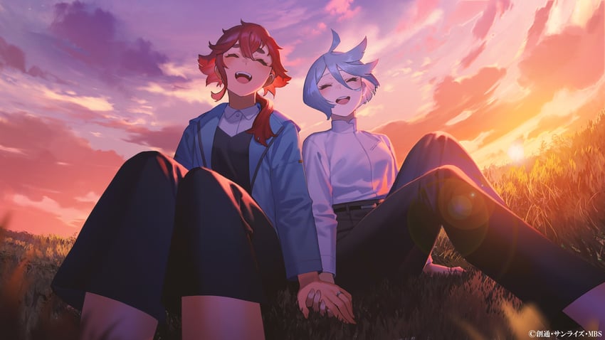 suletta mercury and miorine rembran (gundam and 1 more) drawn by mogumo