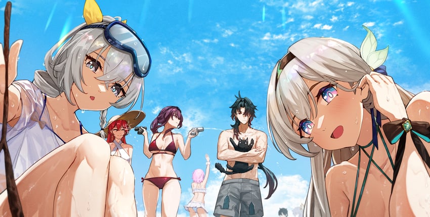 firefly, kafka, march 7th, silver wolf, dan heng, and 3 more (honkai and 1 more) drawn by ailushin