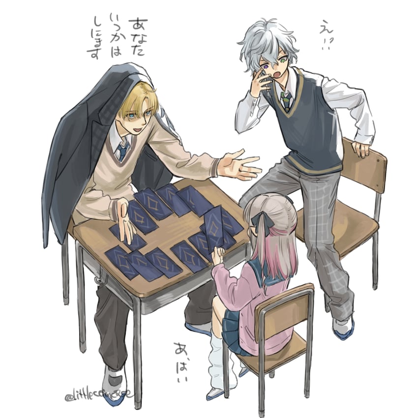 makaino ririmu, ex albio, and murakumo kagetsu (nijisanji) drawn by koze_niire