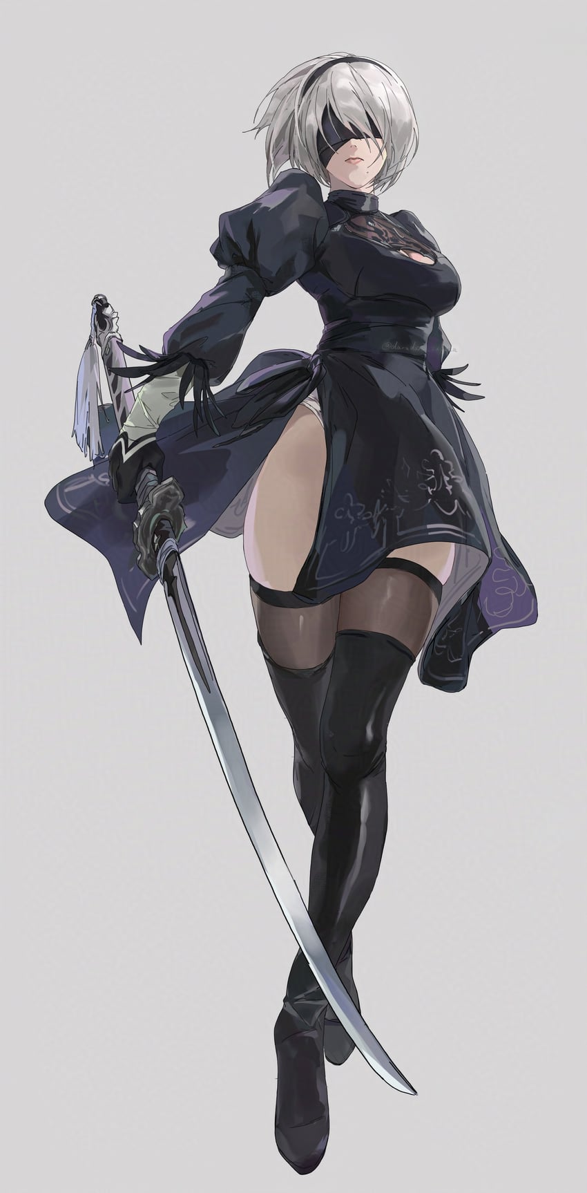 2b (nier and 1 more) drawn by darao_(daradara_suyaaa)