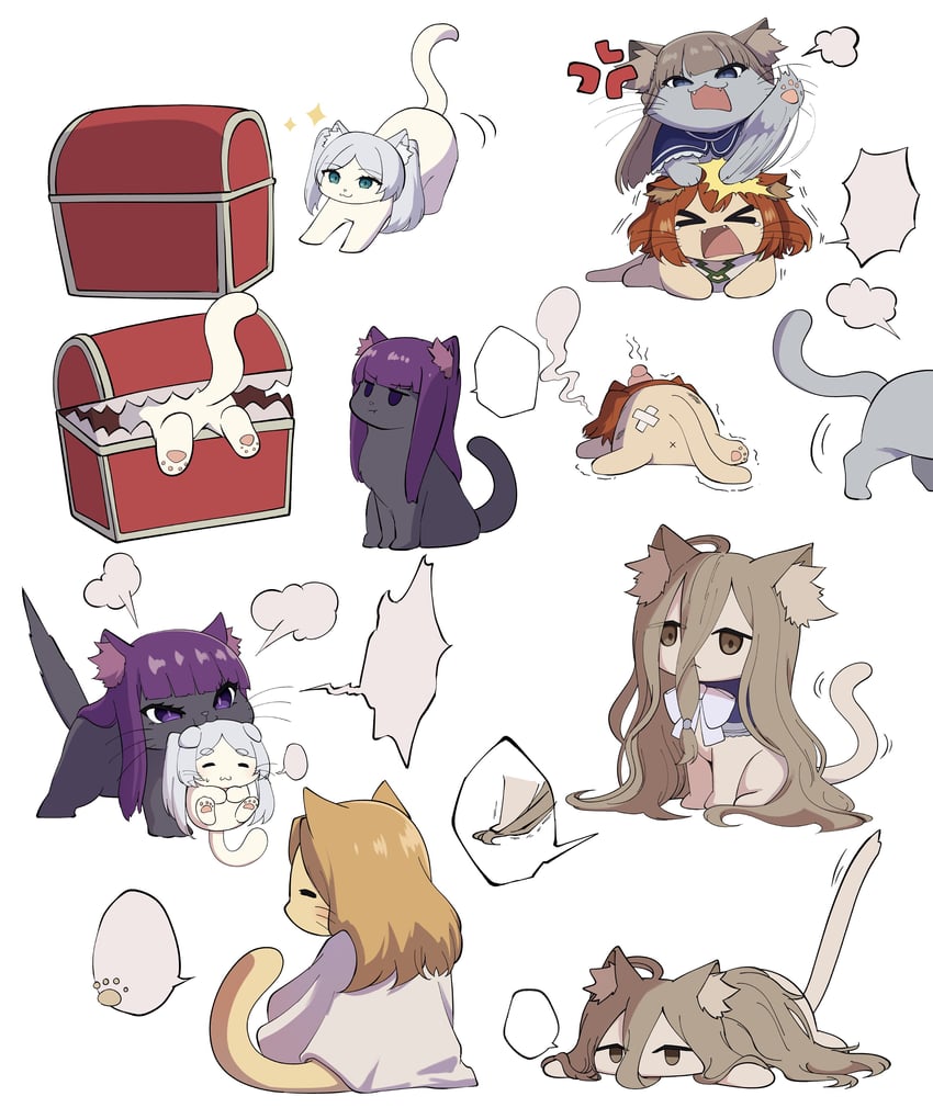 frieren, fern, lawine, kanne, sense, and 1 more (sousou no frieren) drawn by j_humbo
