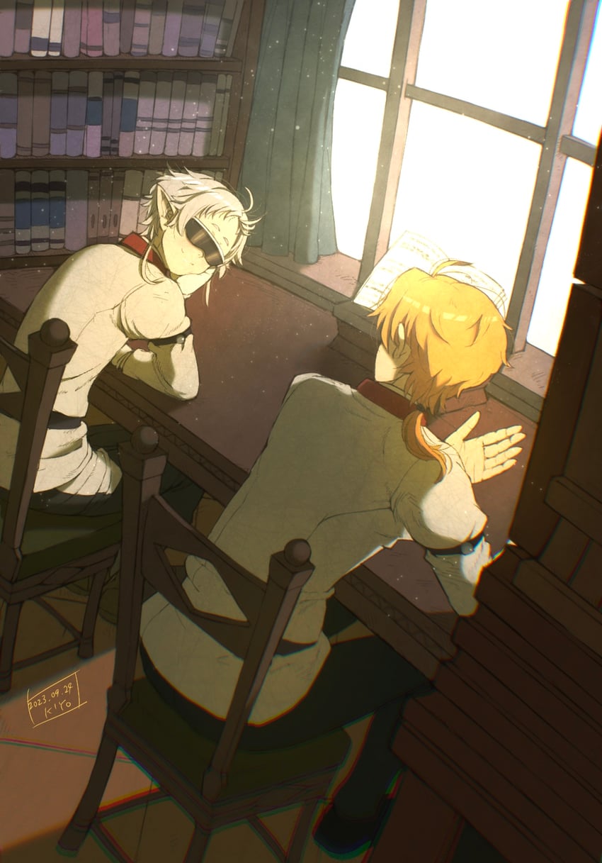 sylphiette and rudeus greyrat (mushoku tensei) drawn by kiyo_(a_sam_ko)