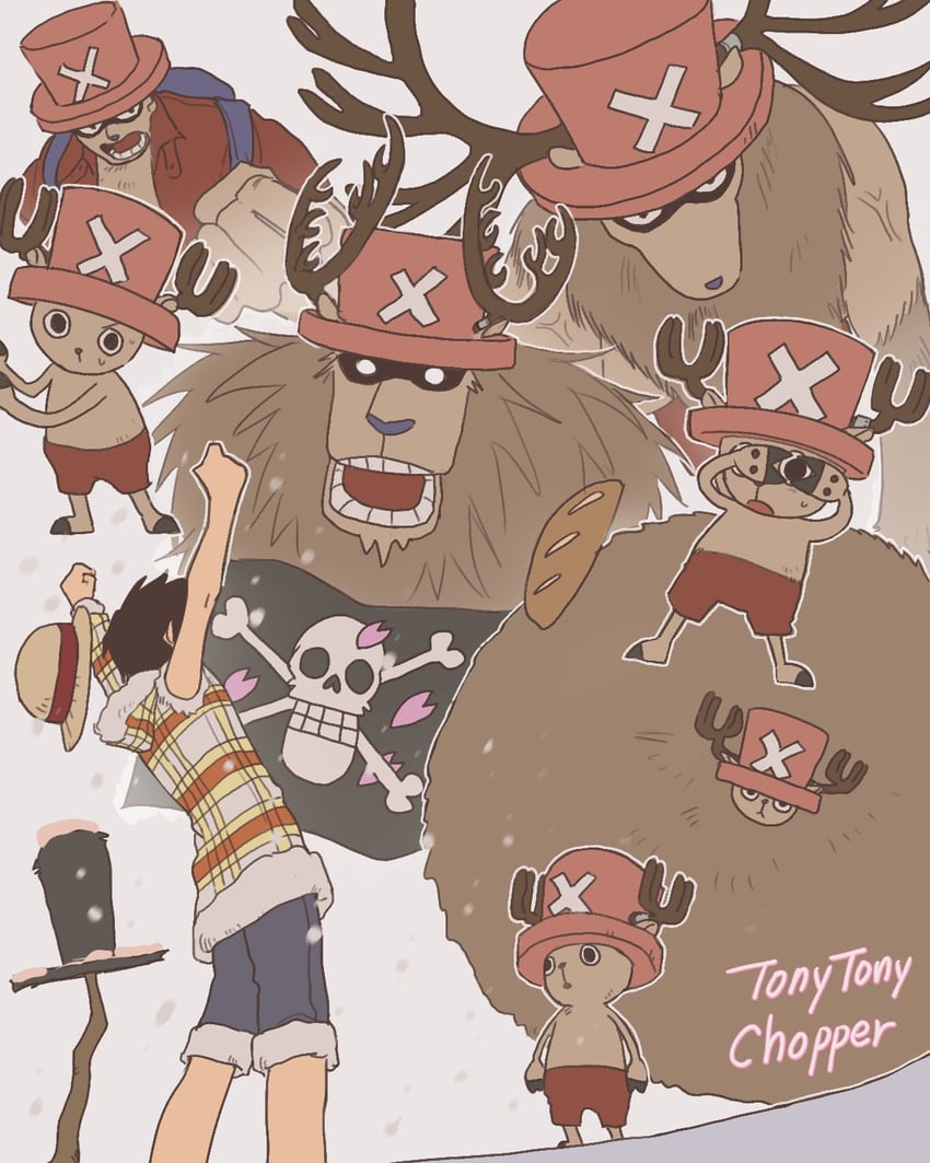 monkey d. luffy and tony tony chopper (one piece) drawn by only_op2024