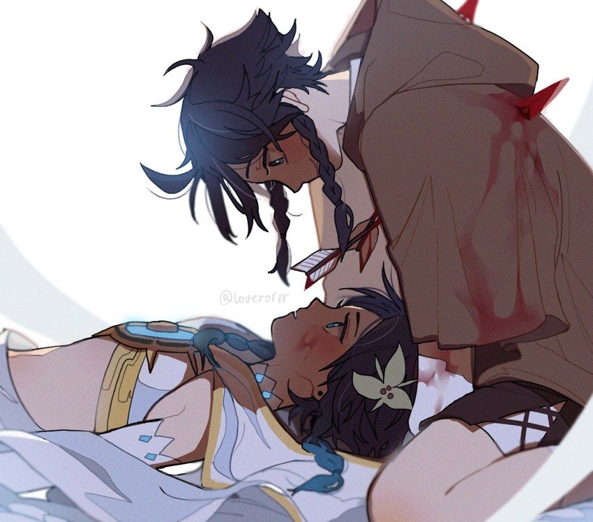 venti and nameless bard (genshin impact) drawn by hat_babo