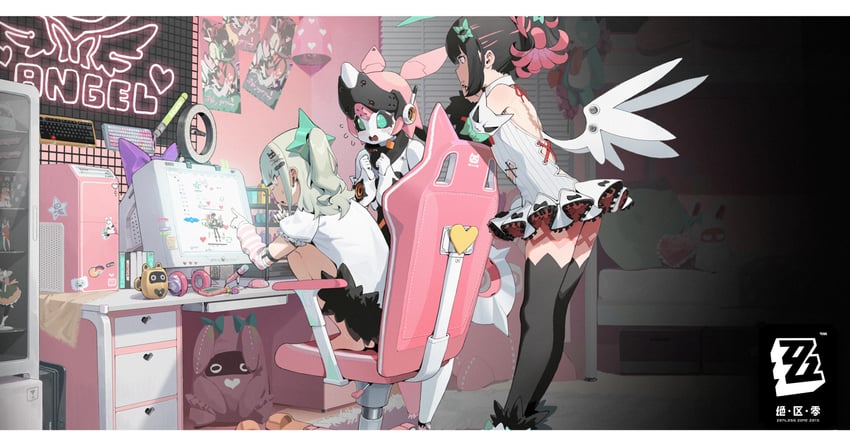 chinatsu remiel, rokudu sariel, and yutane johiel (zenless zone zero) drawn by waterkuma