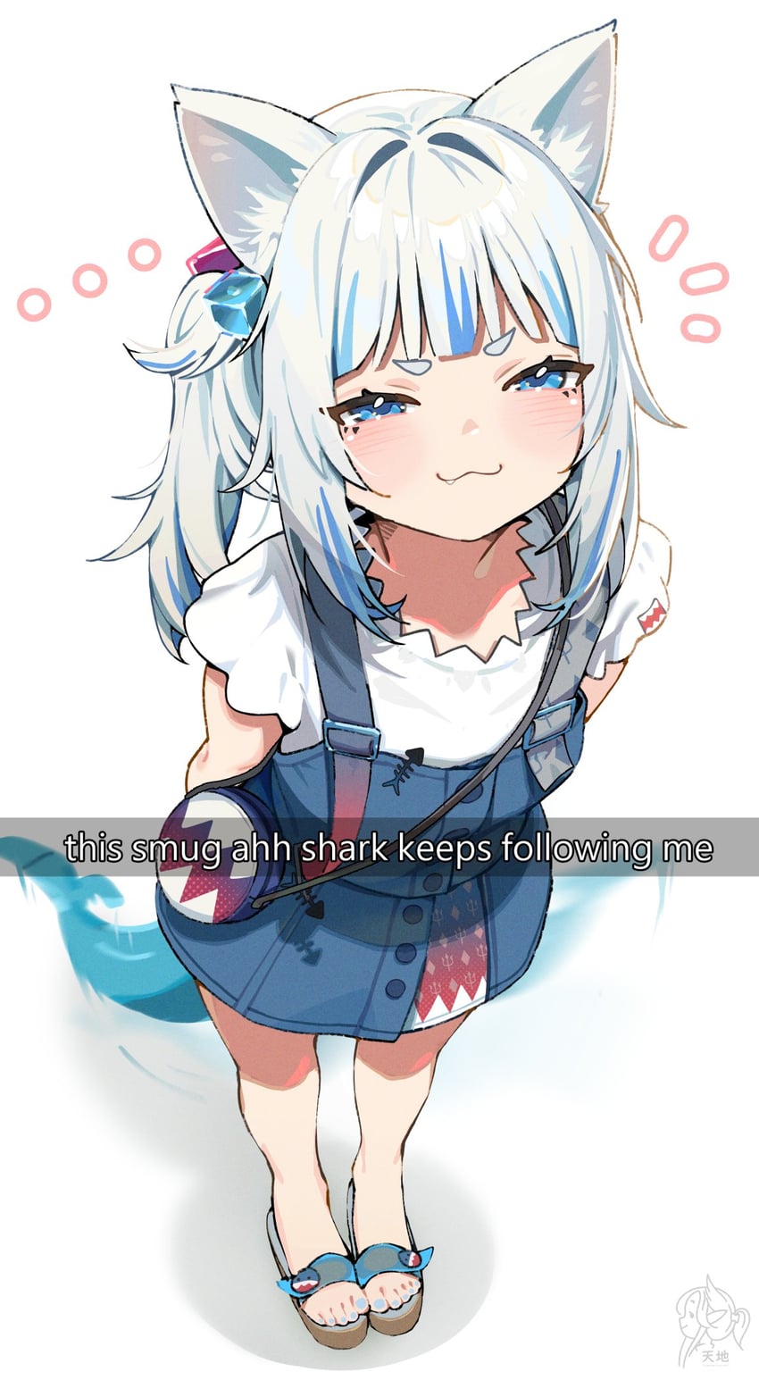 gawr gura (hololive and 1 more) drawn by tenchi_mayo