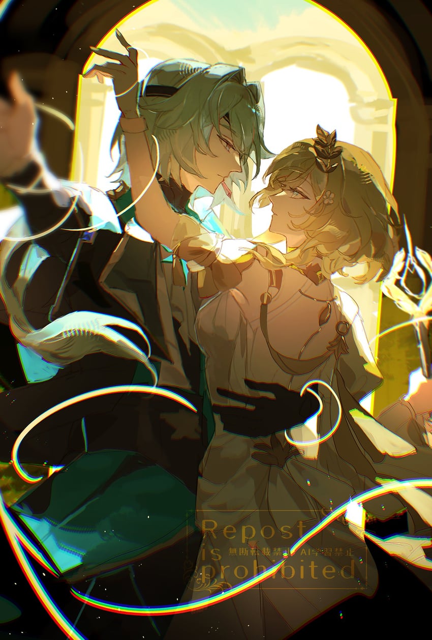 aglaea and anaxa (honkai and 1 more) drawn by icseeusr