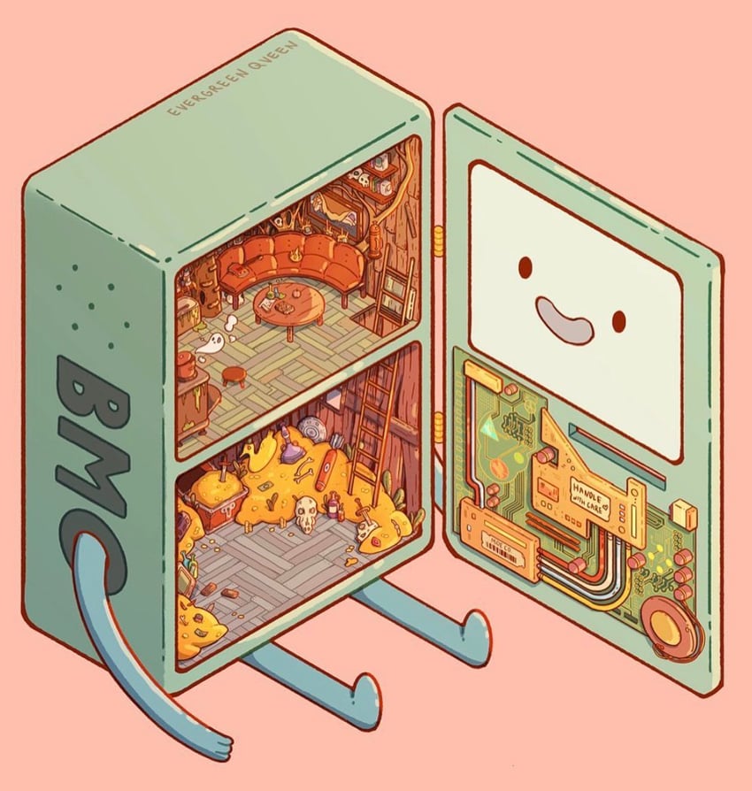 bmo (adventure time and 1 more) drawn by evergreenqveen