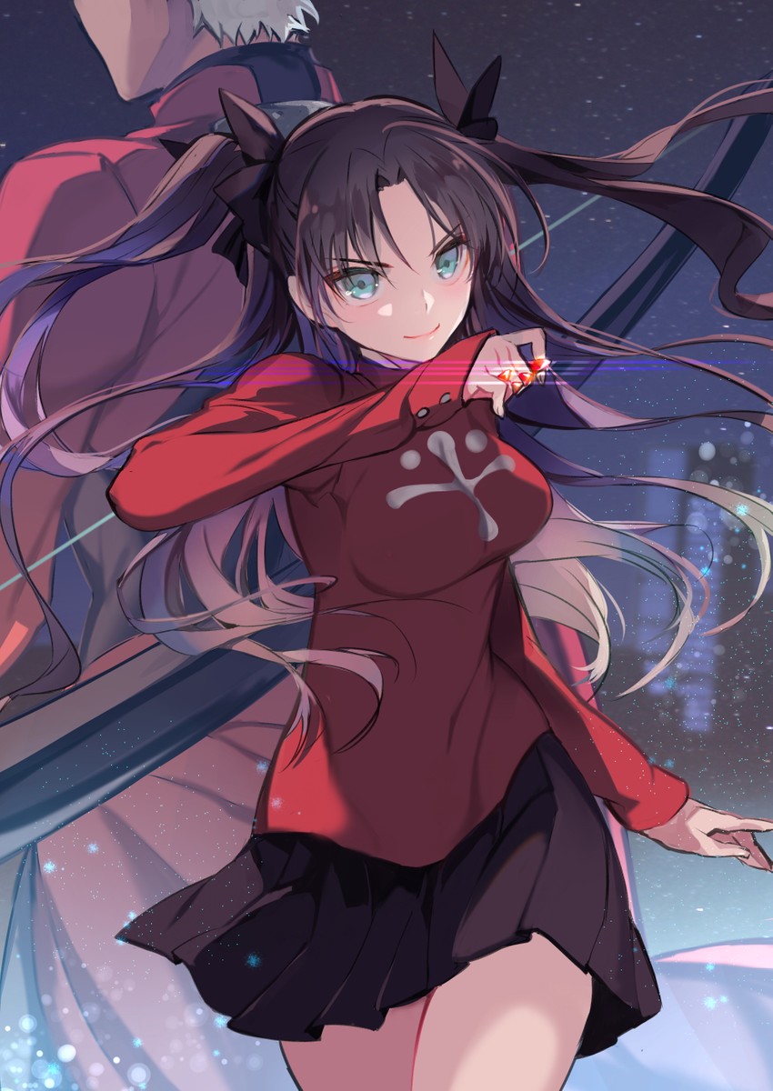 tohsaka rin and archer (fate and 1 more) drawn by gin_(oyoyo)