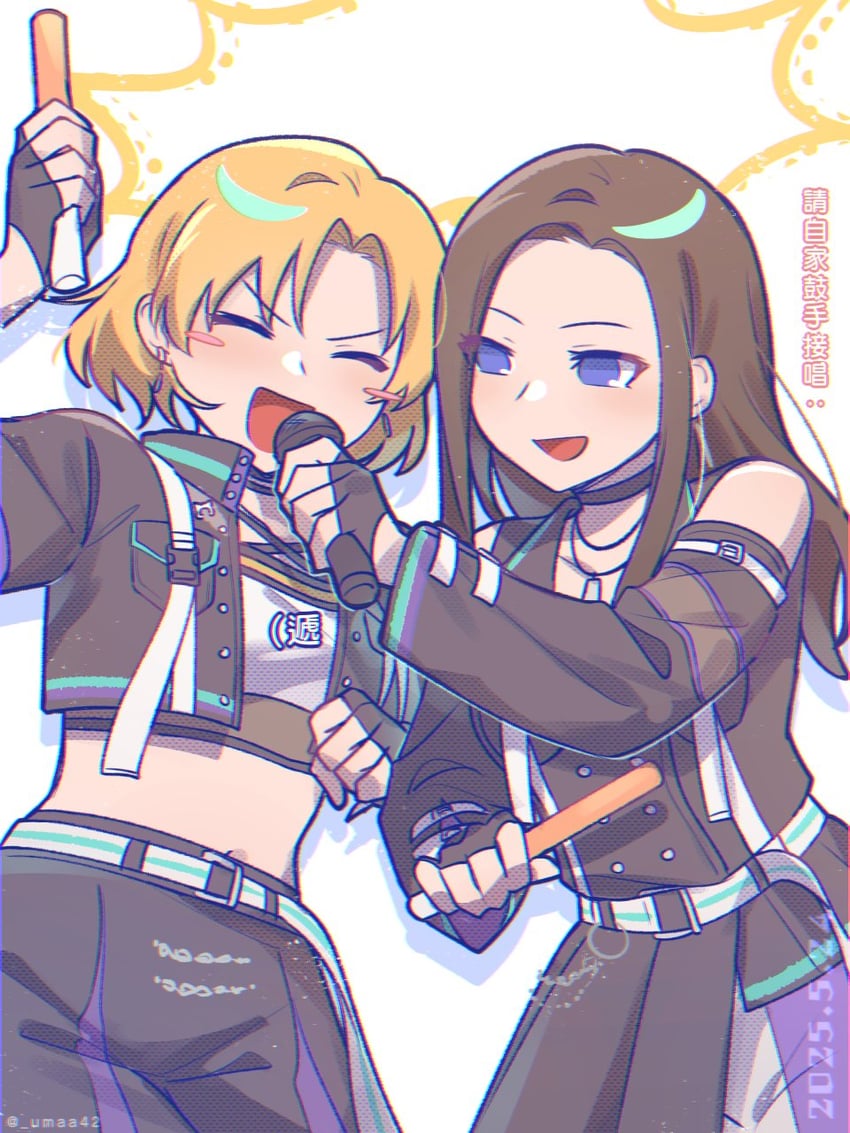 wakana rei and sato masuki (bang dream!) drawn by umaa42
