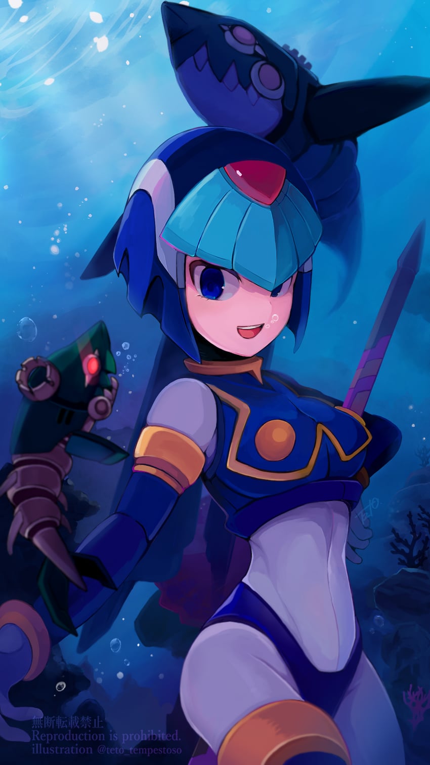 fairy leviathan (mega man and 1 more) drawn by teto_(y3832)