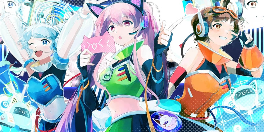 hata no kokoro, merlin prismriver, and tsukumo yatsuhashi (touhou and 1 more) drawn by uninosono