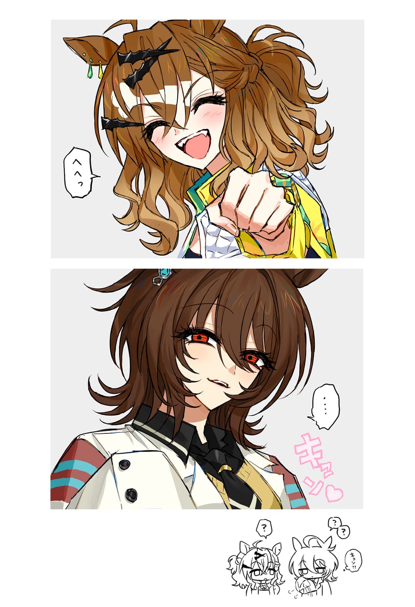 agnes tachyon and jungle pocket (umamusume) drawn by didi_(whaqlrpwjd)