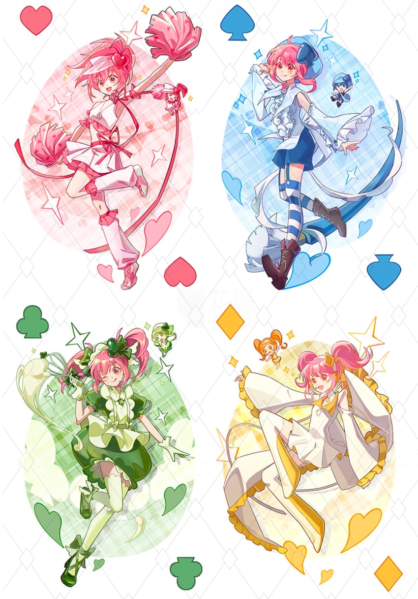 hinamori amu, amulet heart, ran, suu, miki, and 4 more (shugo chara!) drawn by chen_quming_hao_nan