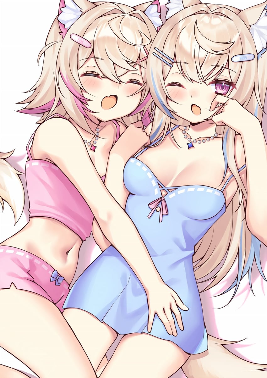 fuwawa abyssgard and mococo abyssgard (hololive and 1 more) drawn by watashishi