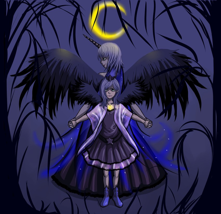 princess luna and nightmare moon (my little pony and 1 more) drawn by ninjaham