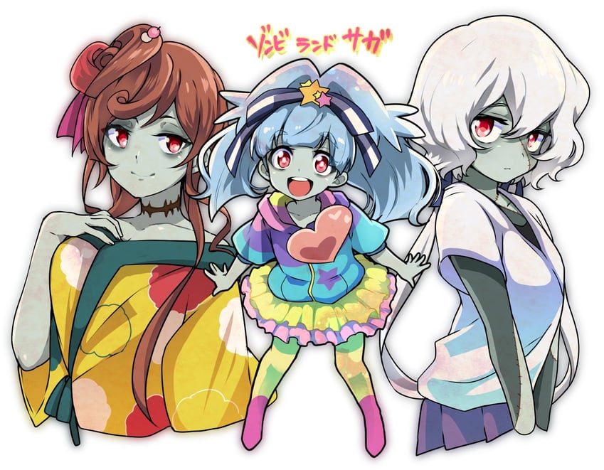 konno junko, hoshikawa lily, and yuugiri (zombie land saga) drawn by tanabe_maho