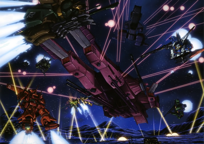 zeta gundam, hyaku shiki, hizack, marasai, nemo, and 1 more (gundam and 2 more) drawn by kiha-1835200