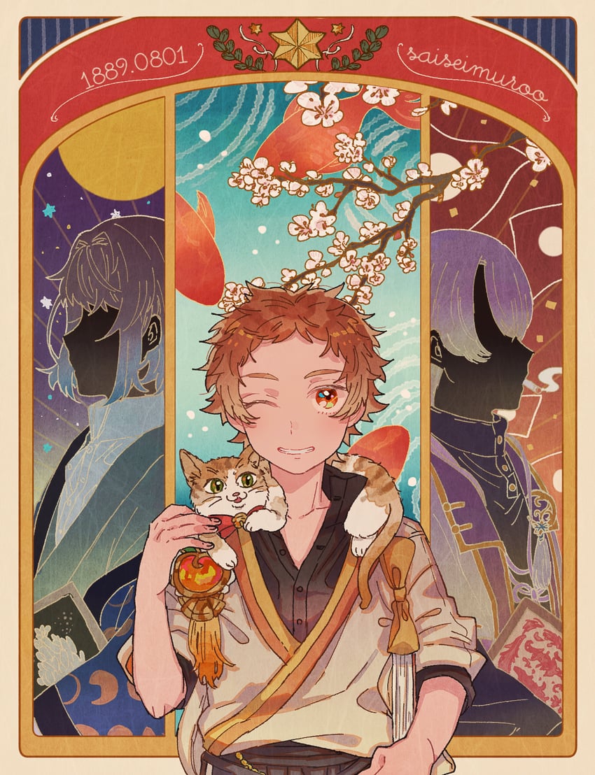 hagiwara sakutarou, kitahara hakushuu, and muroo saisei (bungou to alchemist) drawn by sinda-sekai-sensen