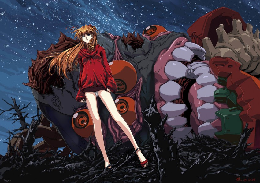 souryuu asuka langley and eva 02 (neon genesis evangelion and 1 more) drawn by jian_huang
