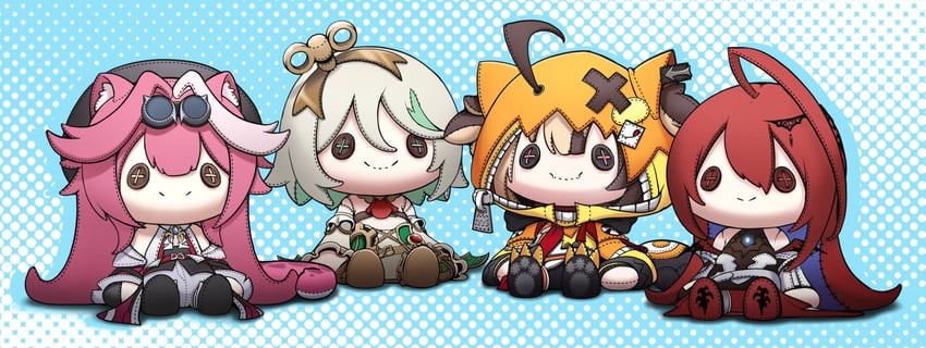raora panthera, gigi murin, cecilia immergreen, and elizabeth rose bloodflame (hololive and 1 more) drawn by clero_(viprimo)