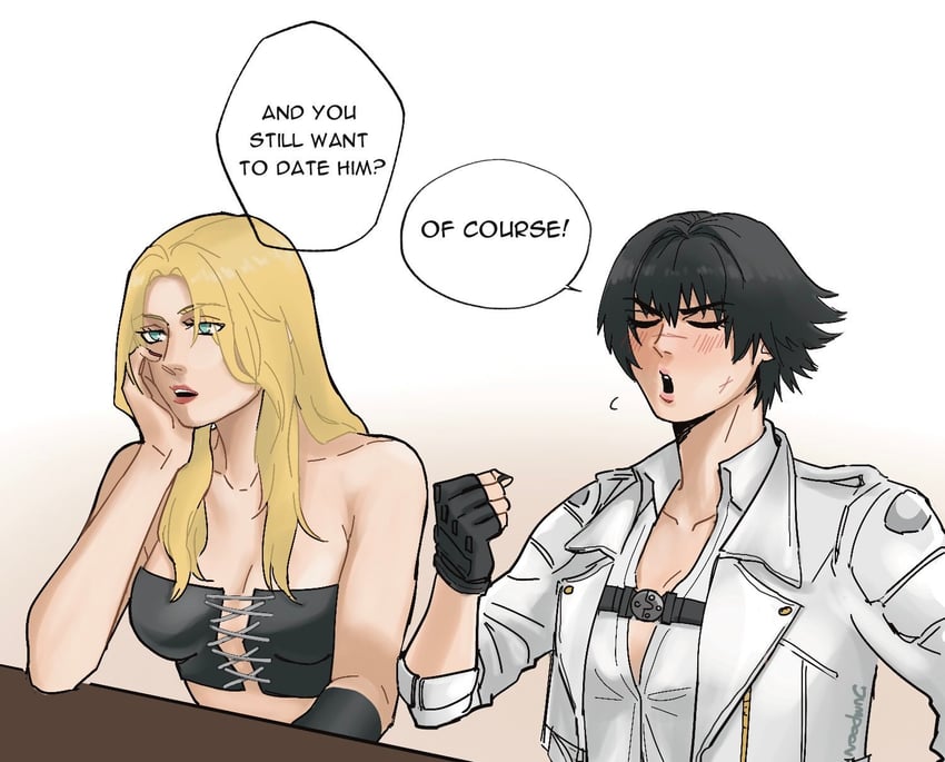 lady and trish (devil may cry and 1 more) drawn by jumpoon