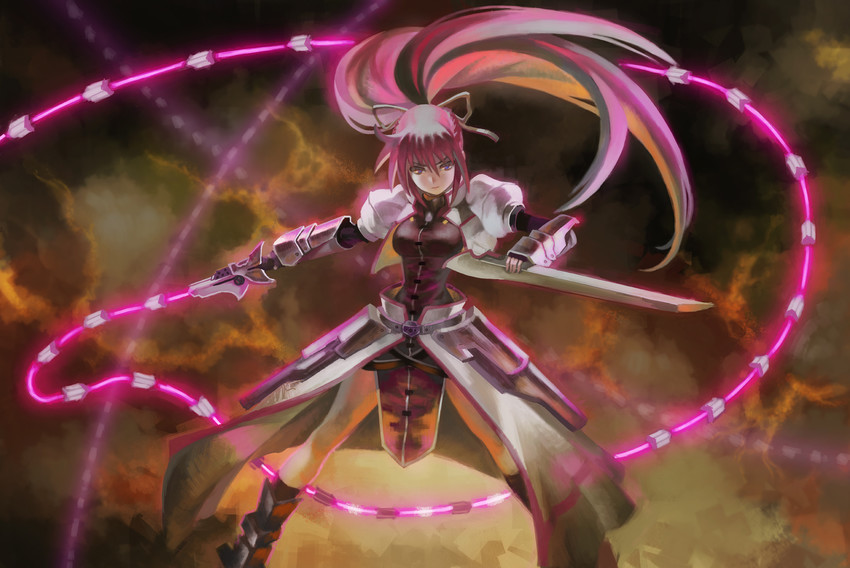 signum and laevatein (lyrical nanoha and 3 more) drawn by visqi