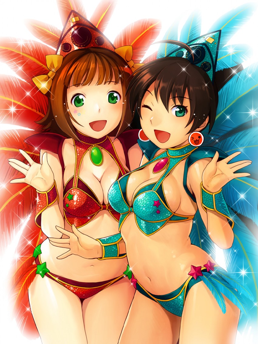amami haruka, ganaha hibiki, and wada don (idolmaster and 1 more) drawn by nekomata_naomi