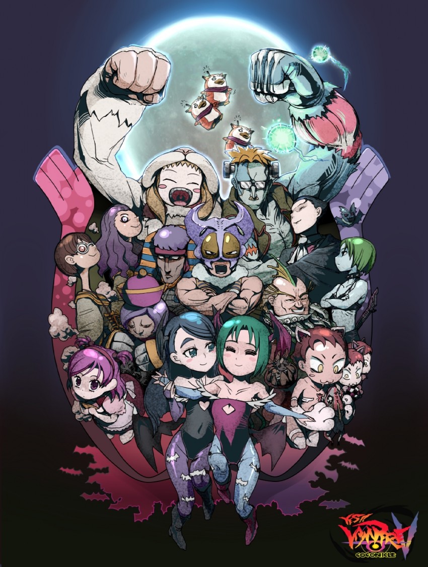 morrigan aensland, lilith, felicia, yumehara nozomi, minazuki karen, and 11 more (precure and 3 more) drawn by moudoku_(decopon3rd)