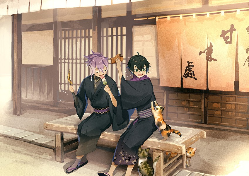 minamoto kiyomaro and suishinshi masahide (touken ranbu) drawn by houhou_(black_lack)