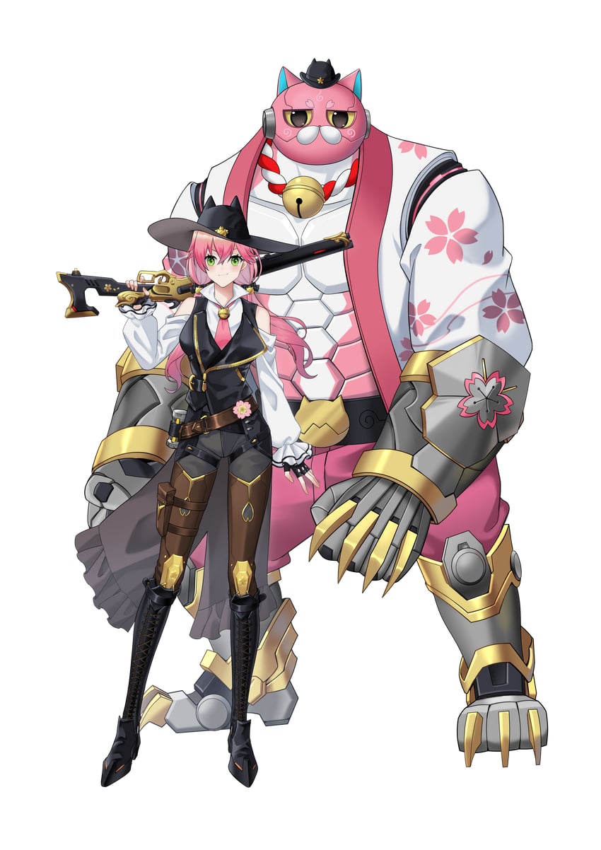 sakura miko, kintoki, ashe, and bob (hololive and 1 more) drawn by nyacifer