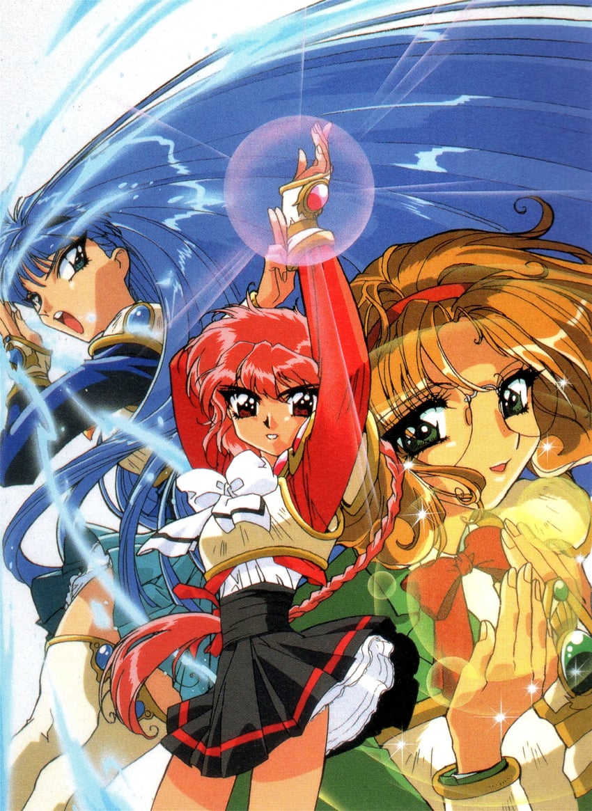 shidou hikaru, ryuuzaki umi, and hououji fuu (magic knight rayearth) drawn by ishida_atsuko