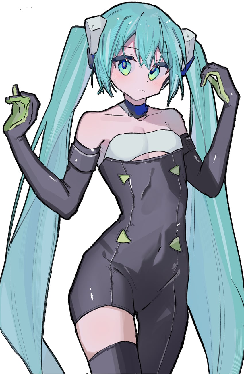 hatsune miku and racing miku (vocaloid and 1 more) drawn by yuyu_no_suke