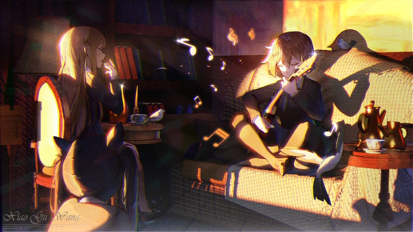 nakano azusa, hirasawa yui, and kotobuki tsumugi (k-on!) drawn by xiao_gu_wang
